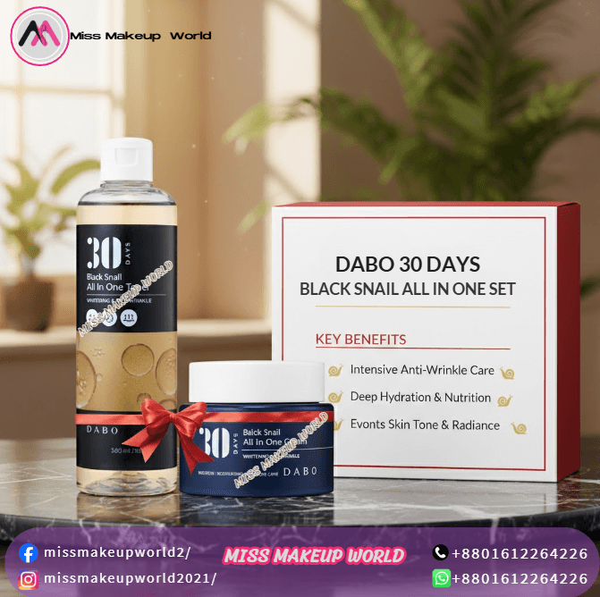 Dabo 30 Days Black Snail All In One Toner & Cream – Combo