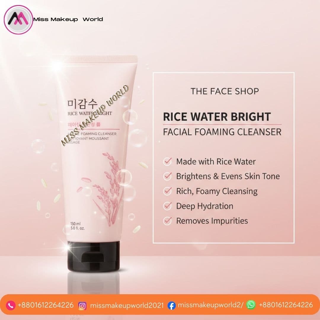 The face shop rice water bright foaming cleanser 150ml