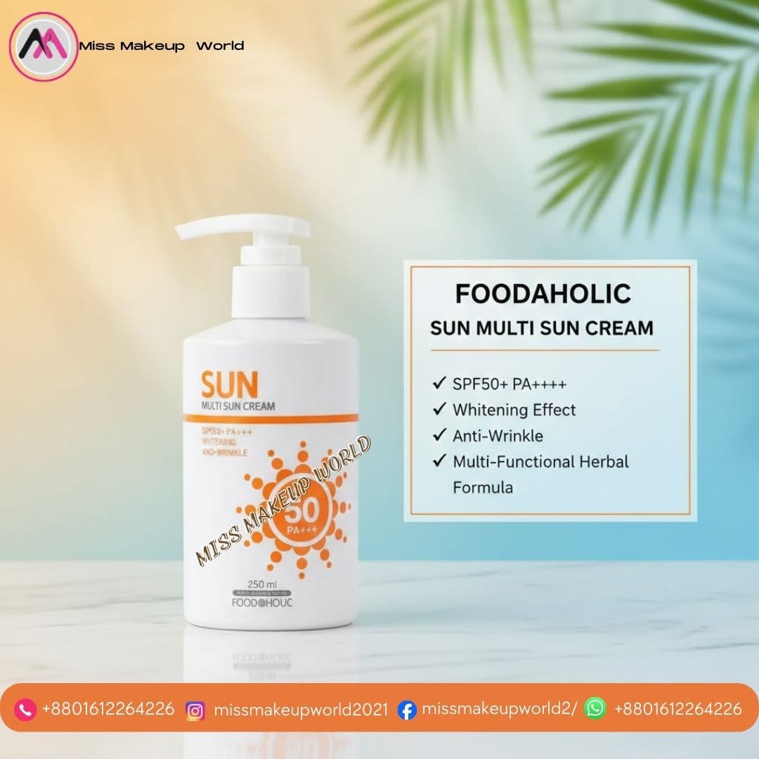 FOODAHOLIC Multi Sun Cream 250ml for face and body - Miss Makeup World