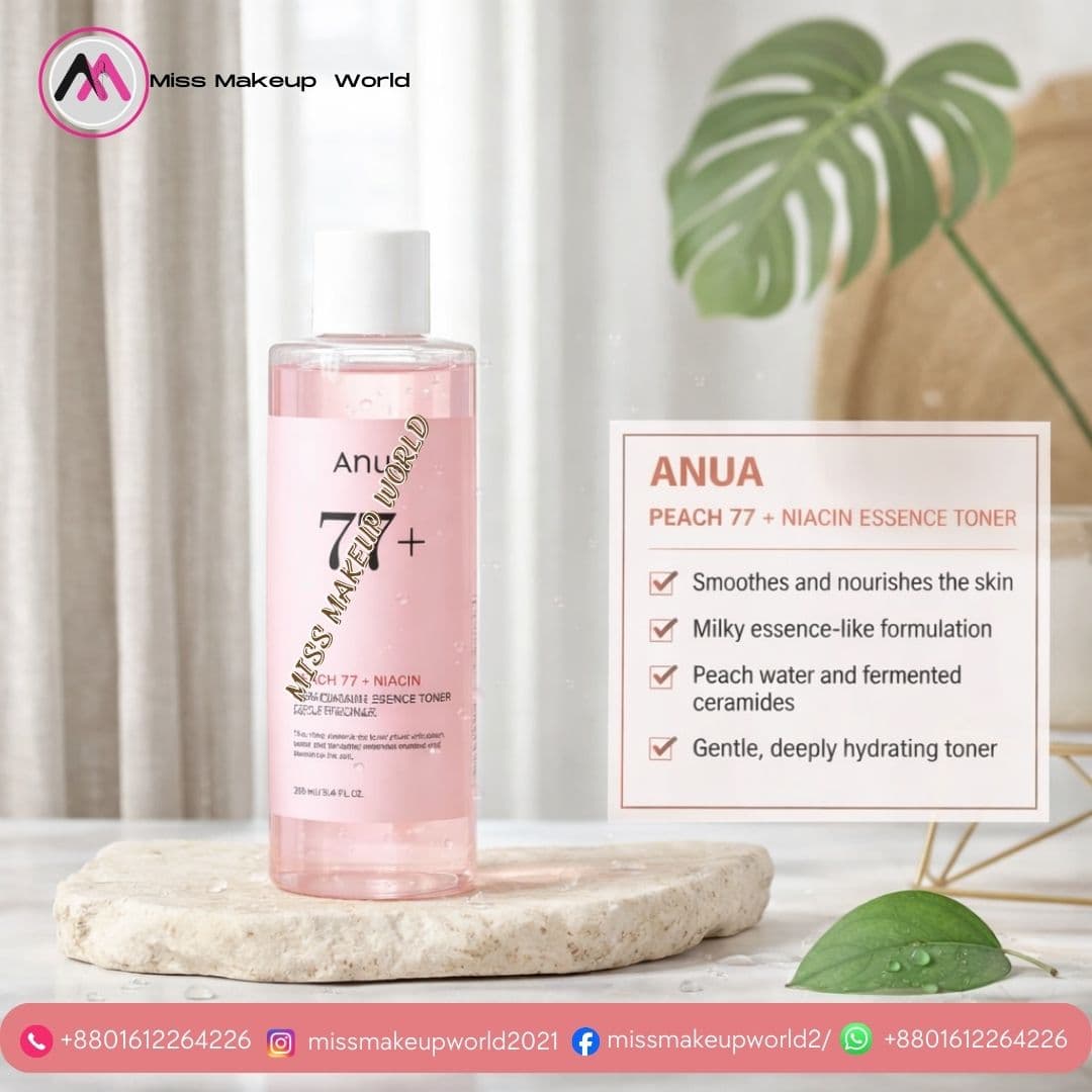 Anua Peach 77% Niacin Essence Toner for glass skin - Miss Makeup World