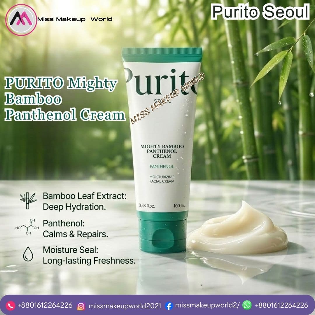 PURITO Mighty Bamboo Panthenol Cream for dry and sensitive skin - Miss Makeup World