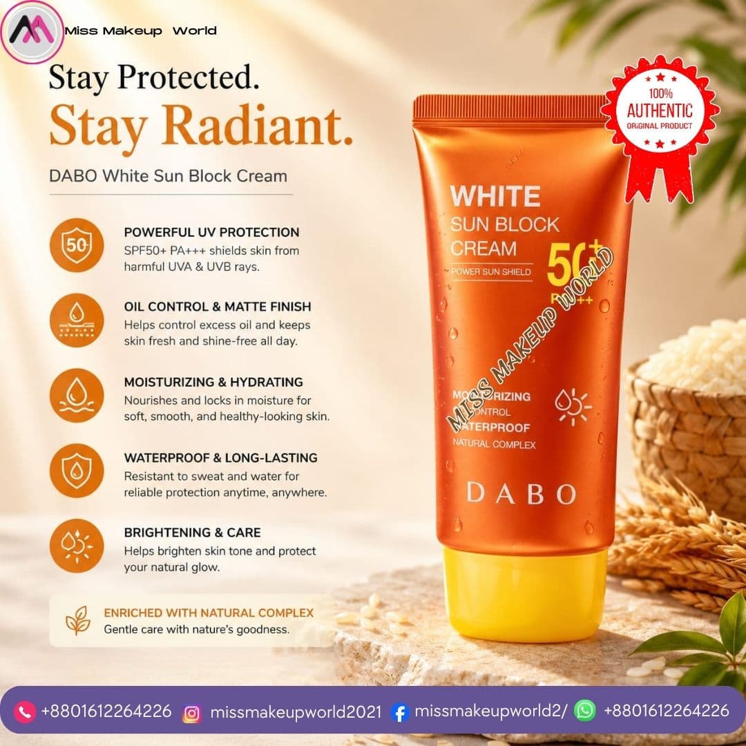 DABO White Sunblock Cream Power Sun Shield SPF50+ - Miss Makeup World
