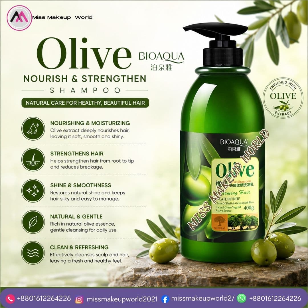 Bioaqua Olives Shampoo 400g for soft and shiny hair